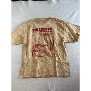 Led Zeppelin T-Shirt Mens 2XL Tan Tie Dye Tampa Stadium Concert Graphic Tee